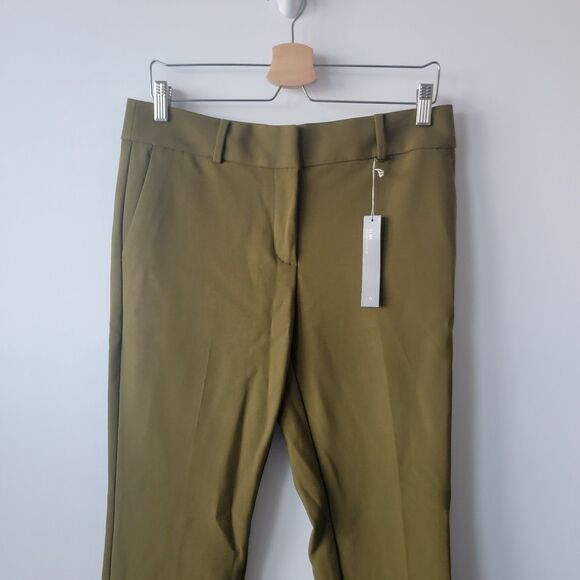 Loft womens slim through the leg ankle pant size 6 olive green office careers - Picture 3 of 10